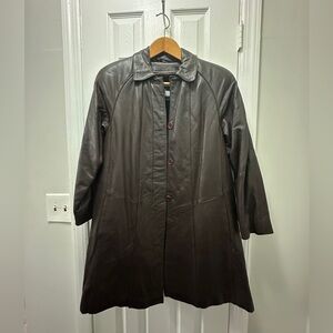 Women's Brown Leather Coat